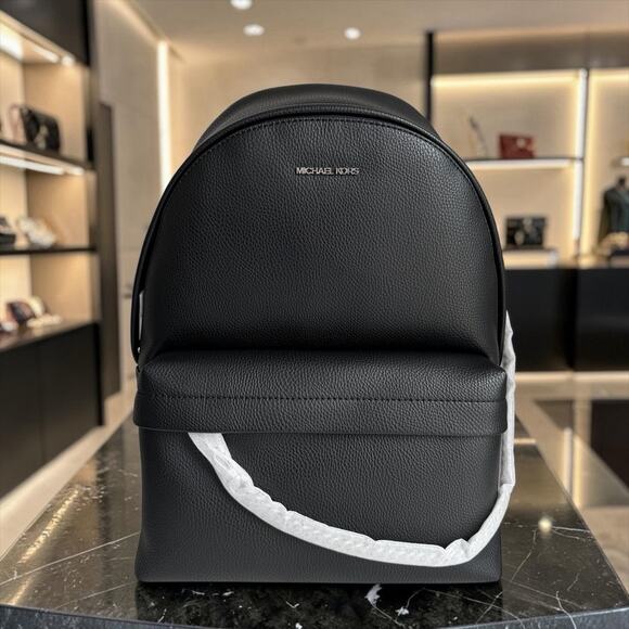 NWT Michael Kors Slater Large Pebble Leather Backpack Black School Work Travel main image 8